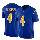 Men & Women & Youth Los Angeles Chargers #4 Gus Edwards Royal 2024 F.U.S.E. Vapor Limited Football Stitched Jersey,baseball caps,new era cap wholesale,wholesale hats